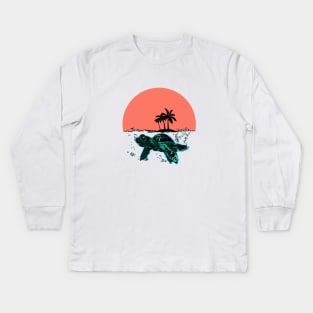 Summer Turtle Kids Long Sleeve T-Shirt